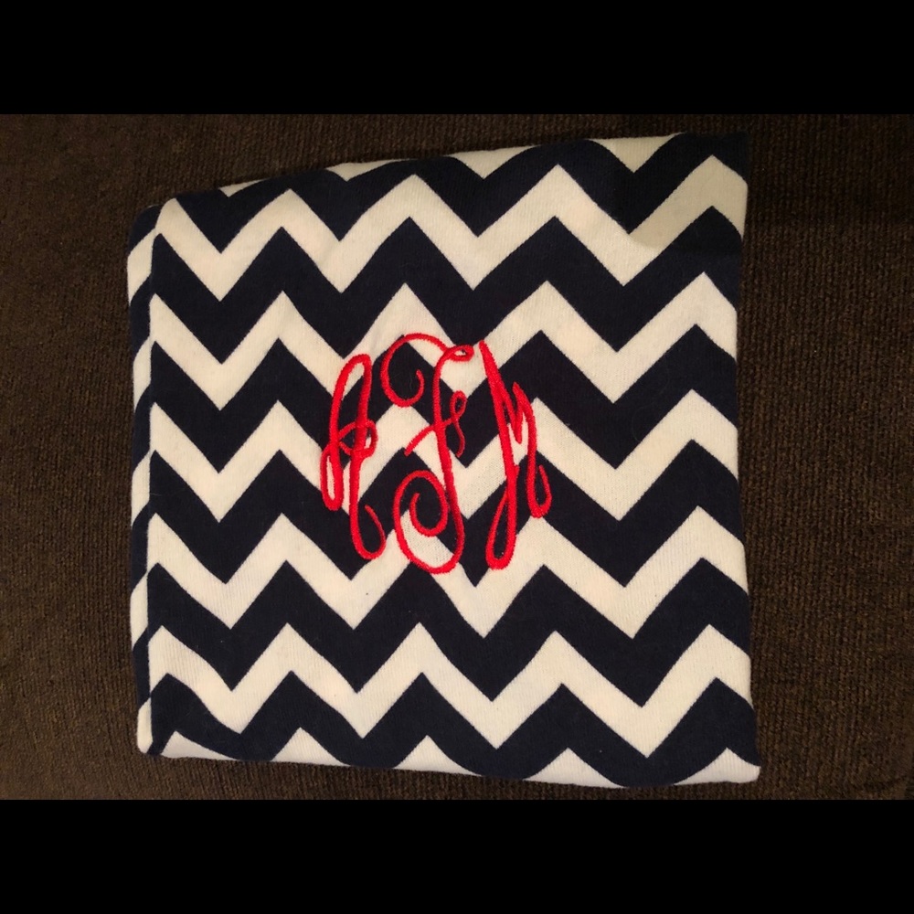 AFM monogrammed infinity scarf and sweatshirt